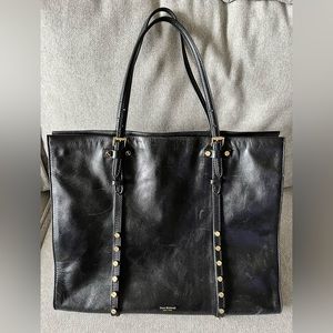 Isaac Mizrahi leather tote bag. Fits up to 16” laptop.
